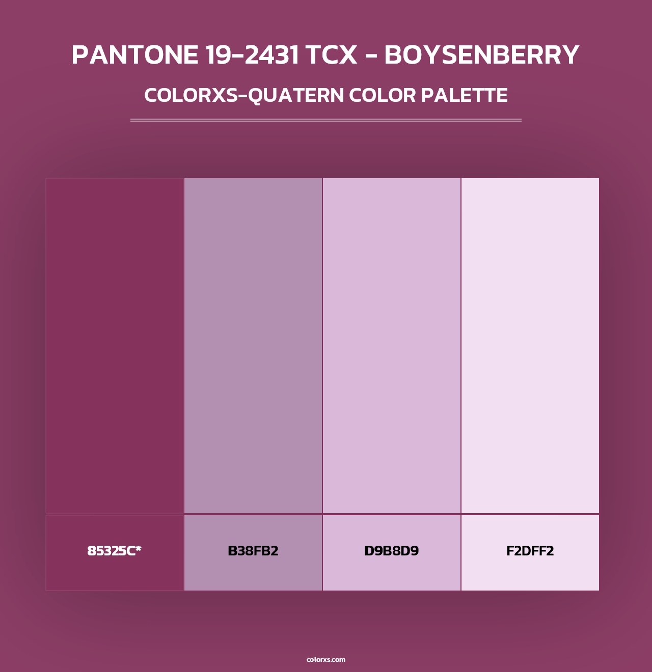 PANTONE 19-2431 TCX - Boysenberry - Colorxs Quad Palette