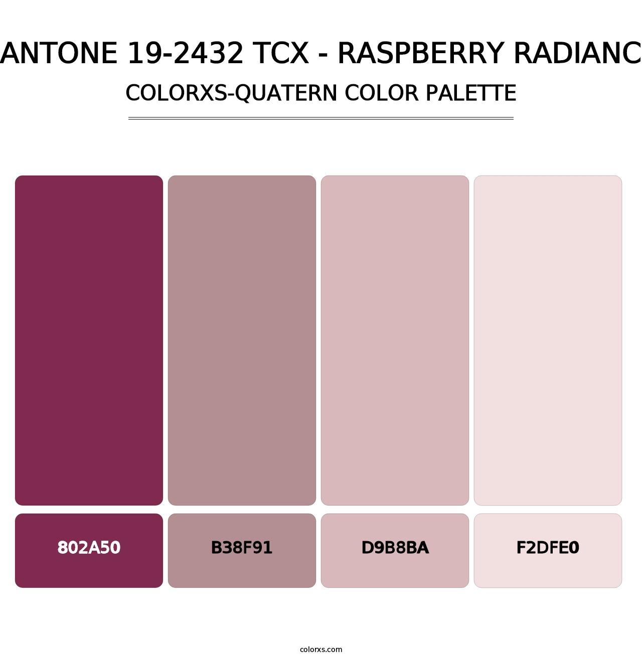 PANTONE 19-2432 TCX - Raspberry Radiance - Colorxs Quatern Palette