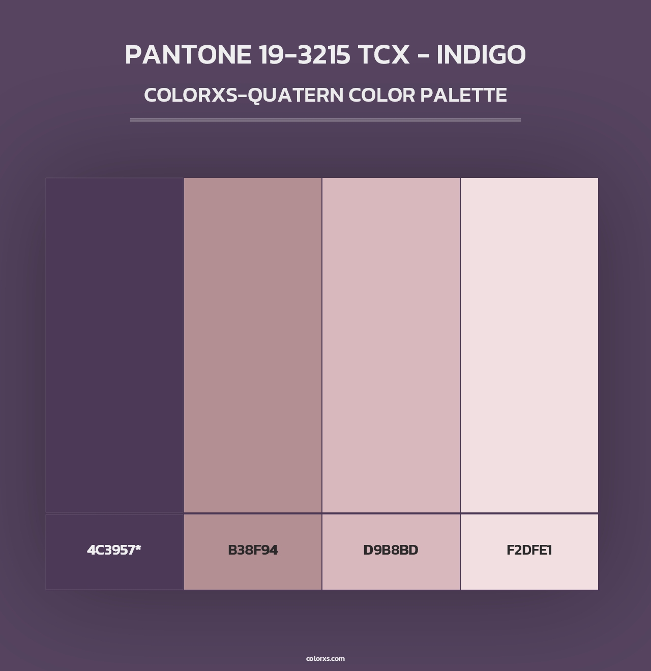 PANTONE 19-3215 TCX - Indigo - Colorxs Quad Palette