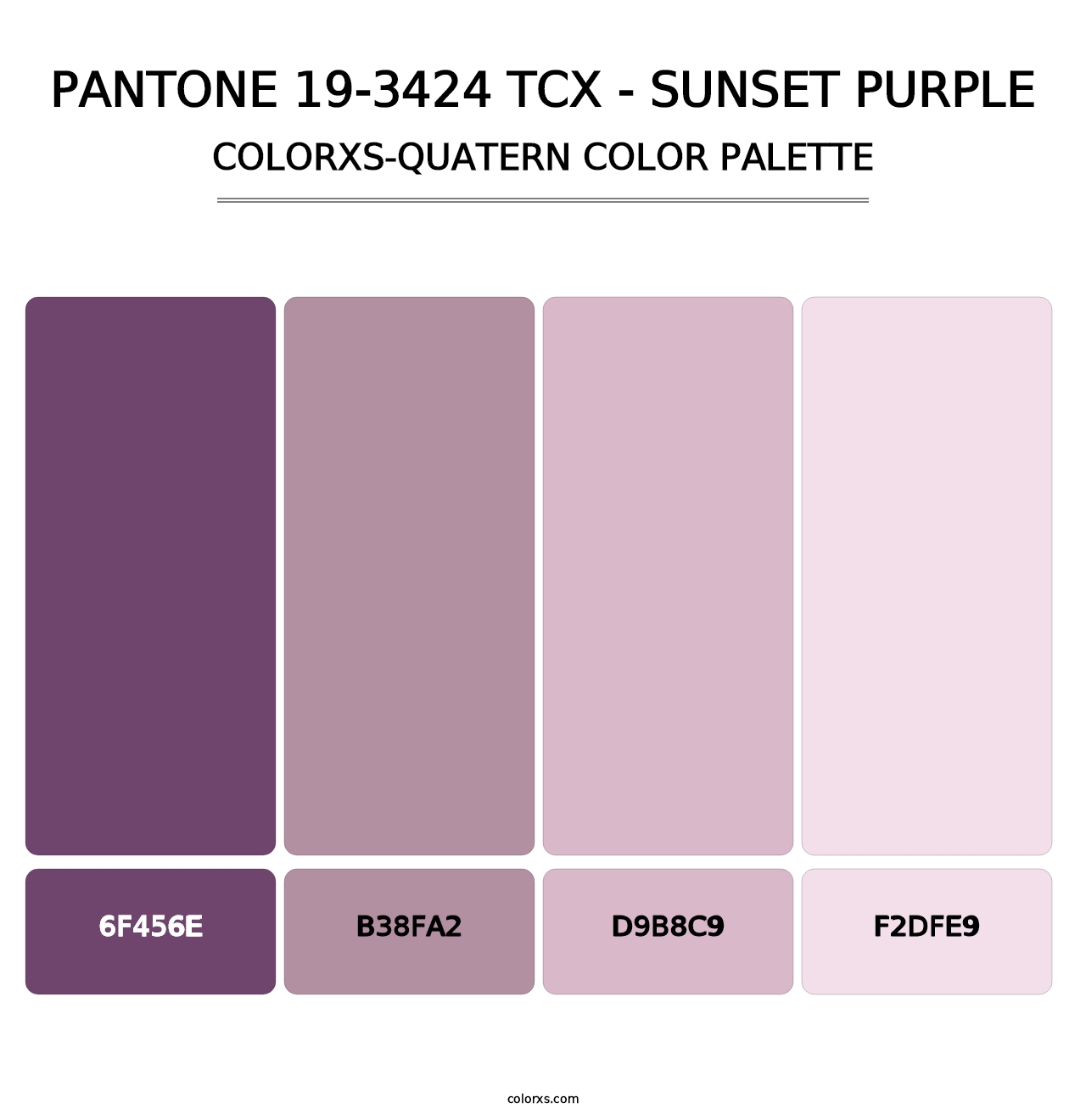 PANTONE 19-3424 TCX - Sunset Purple - Colorxs Quatern Palette