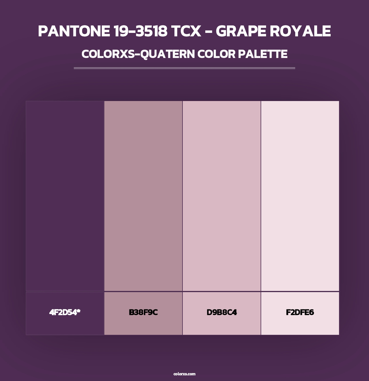 PANTONE 19-3518 TCX - Grape Royale - Colorxs Quad Palette