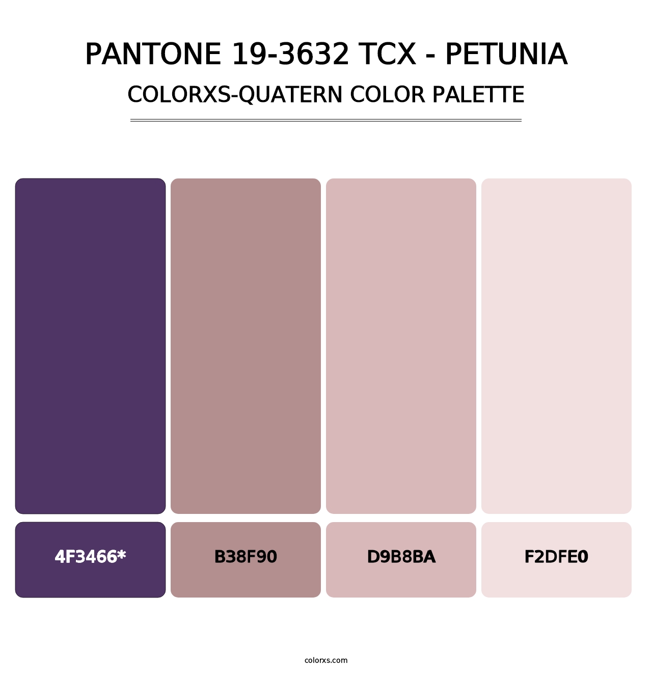 PANTONE 19-3632 TCX - Petunia - Colorxs Quatern Palette