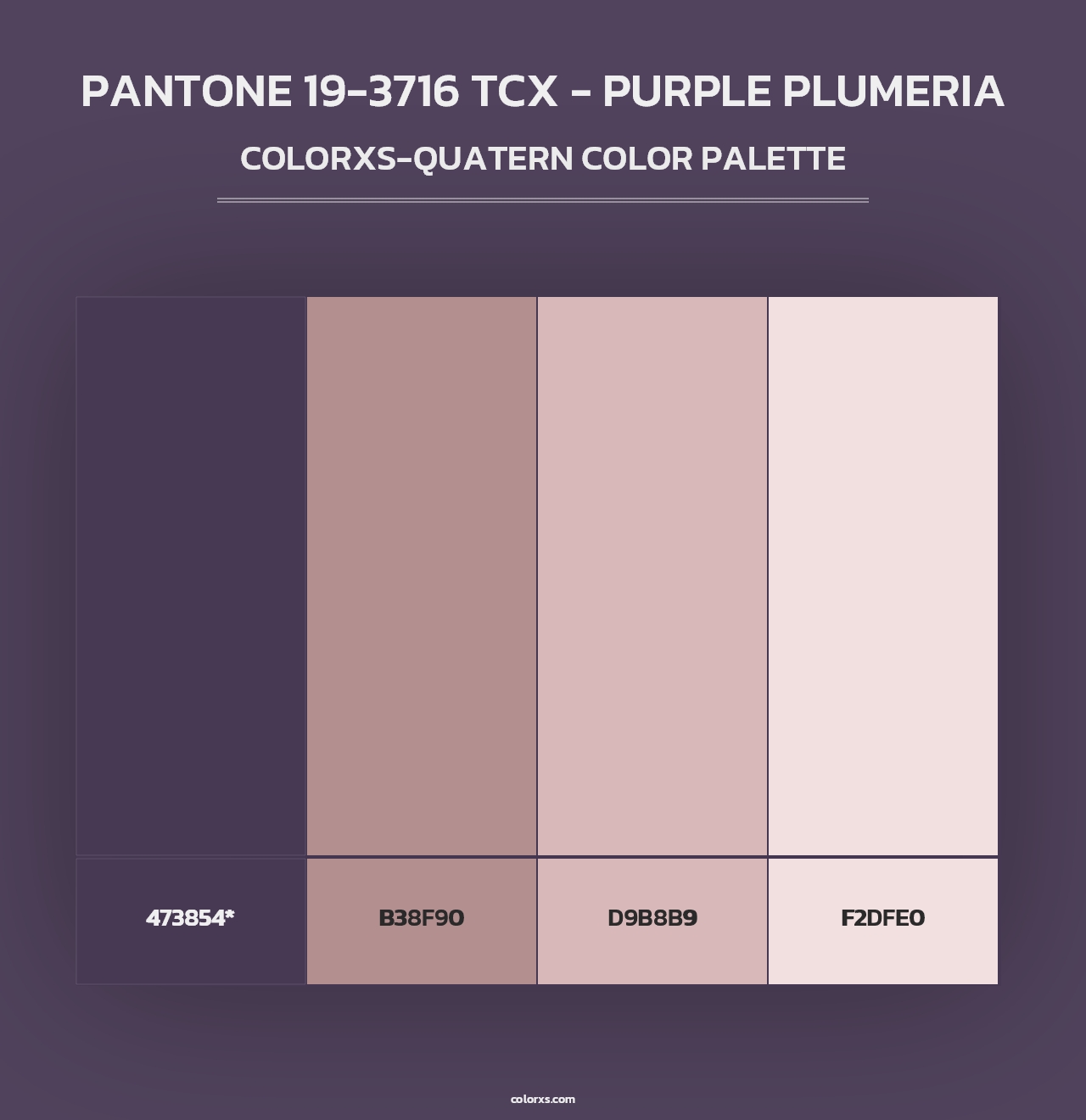 PANTONE 19-3716 TCX - Purple Plumeria - Colorxs Quad Palette