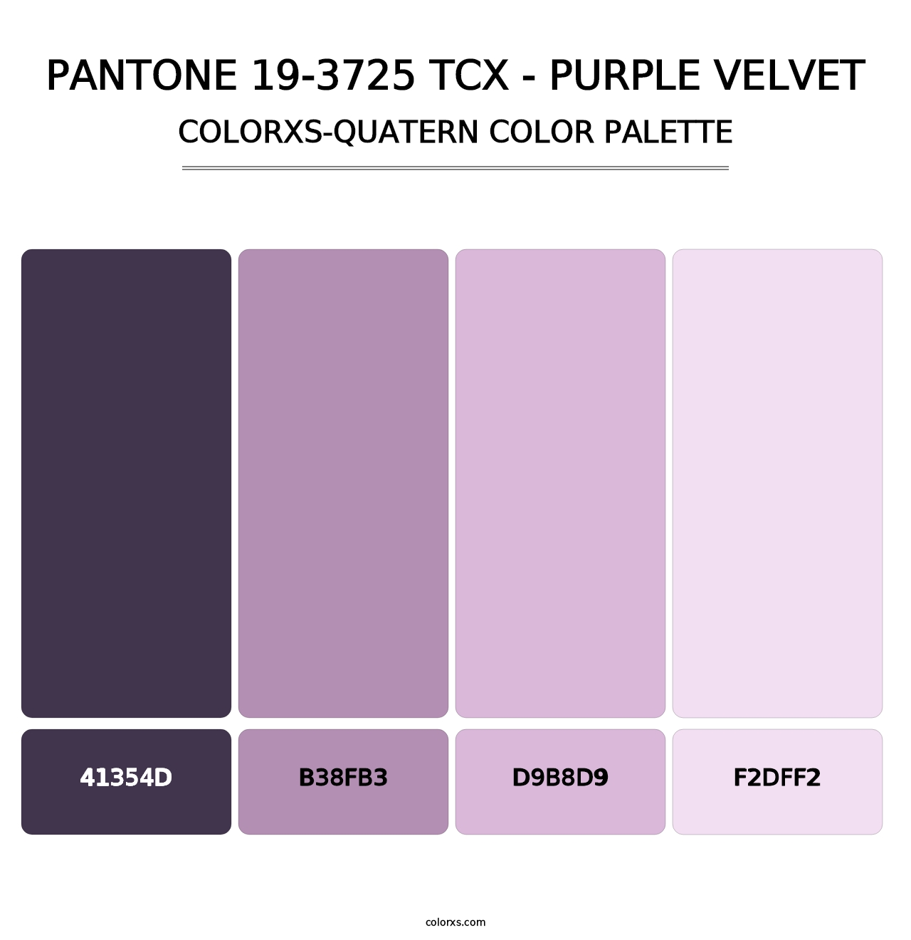 PANTONE 19-3725 TCX - Purple Velvet - Colorxs Quatern Palette