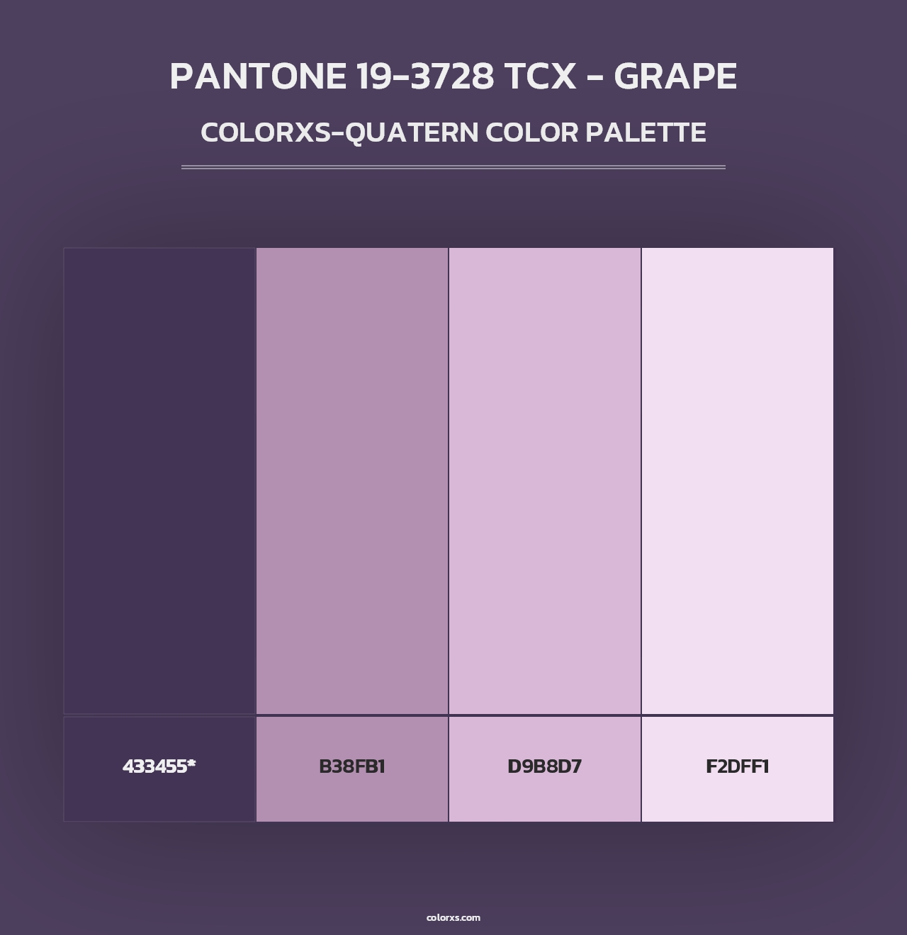 PANTONE 19-3728 TCX - Grape - Colorxs Quad Palette