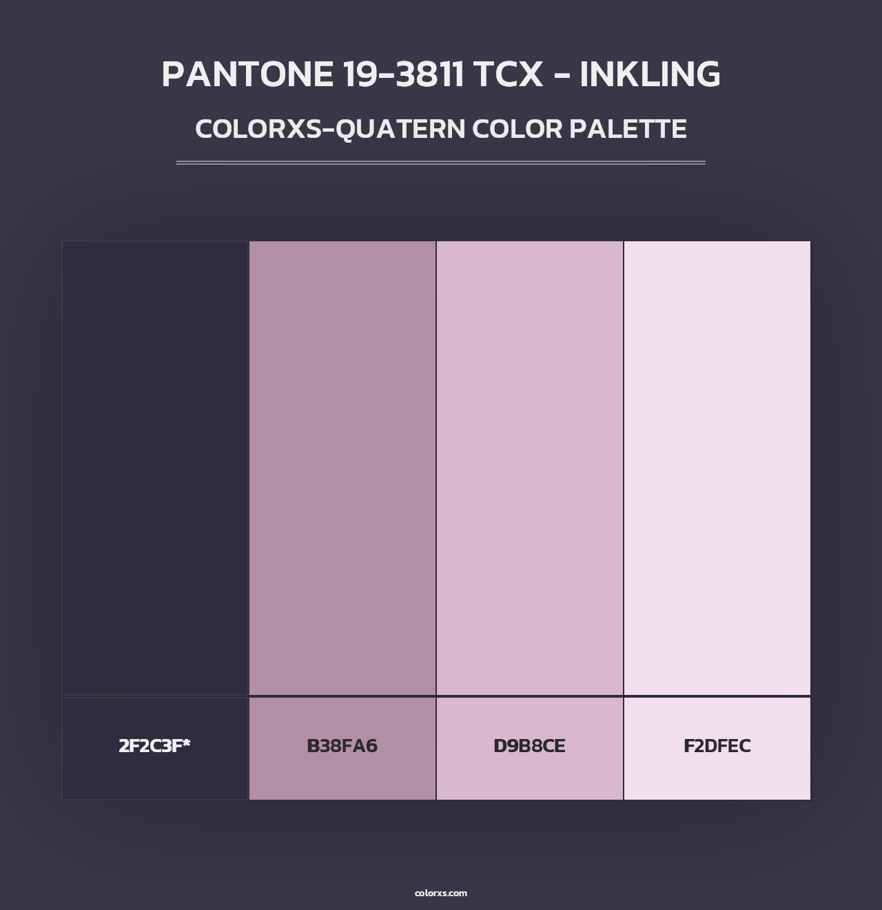 PANTONE 19-3811 TCX - Inkling - Colorxs Quad Palette