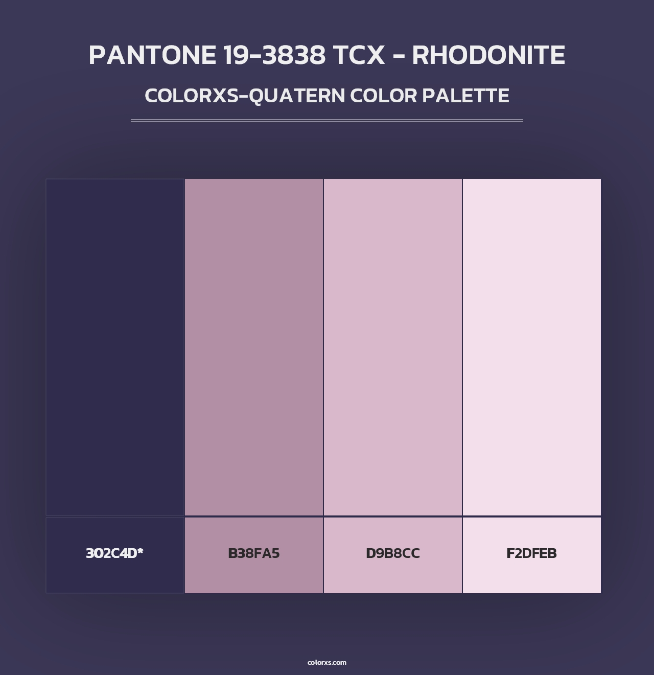 PANTONE 19-3838 TCX - Rhodonite - Colorxs Quad Palette