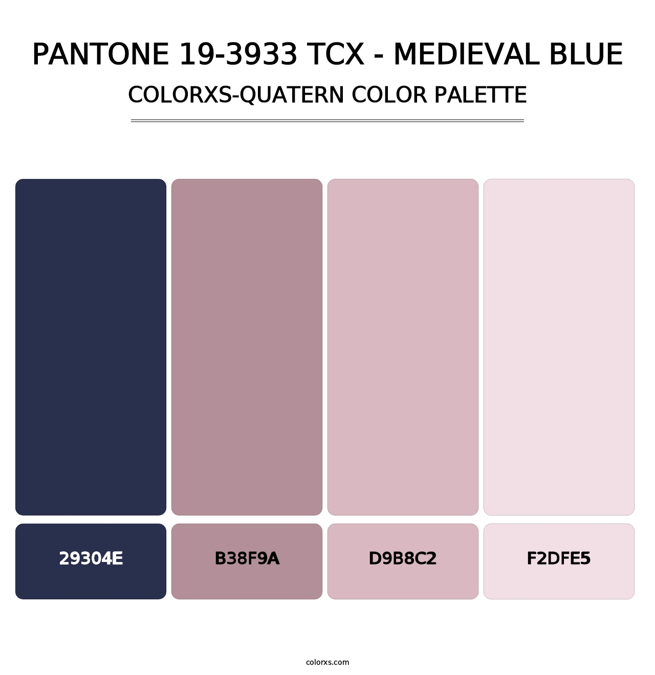 PANTONE 19-3933 TCX - Medieval Blue - Colorxs Quatern Palette