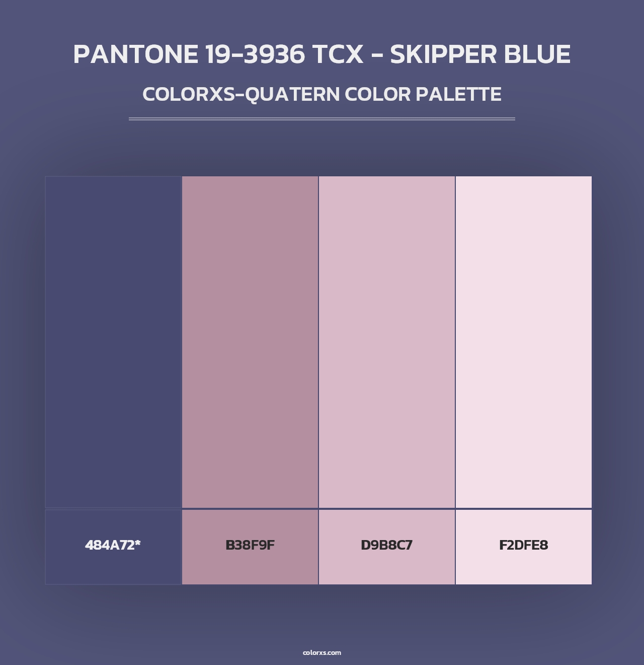 PANTONE 19-3936 TCX - Skipper Blue - Colorxs Quad Palette