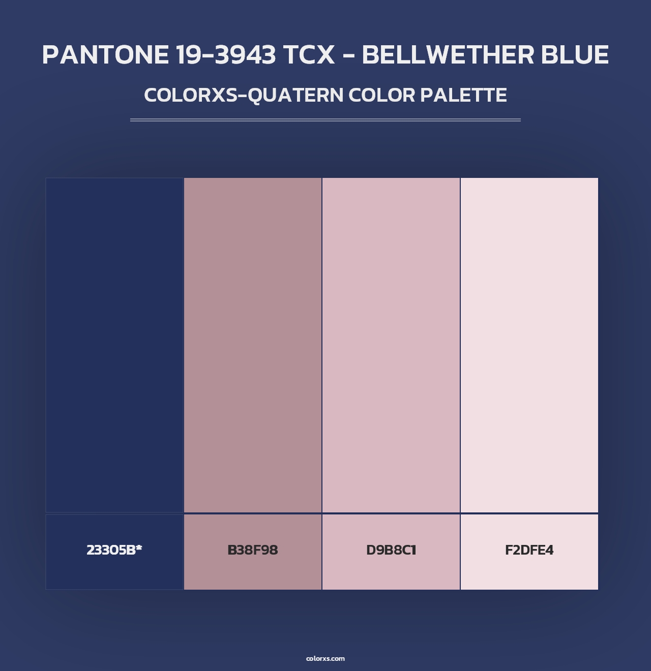 PANTONE 19-3943 TCX - Bellwether Blue - Colorxs Quad Palette