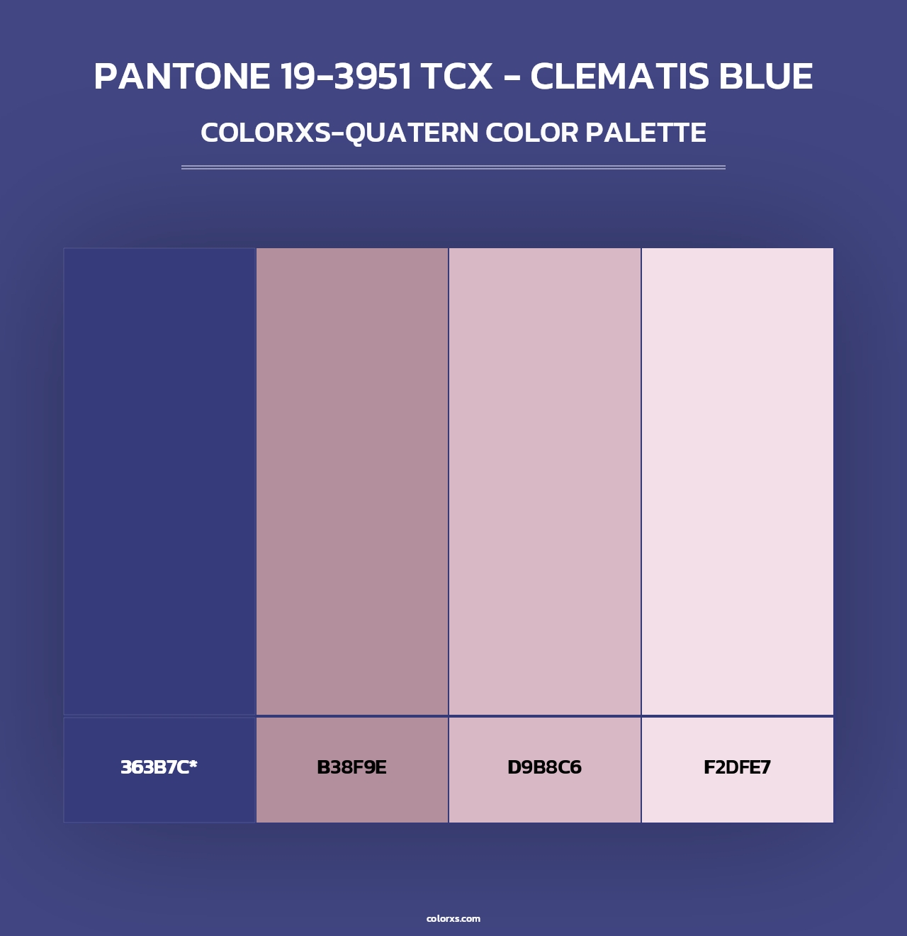 PANTONE 19-3951 TCX - Clematis Blue - Colorxs Quad Palette
