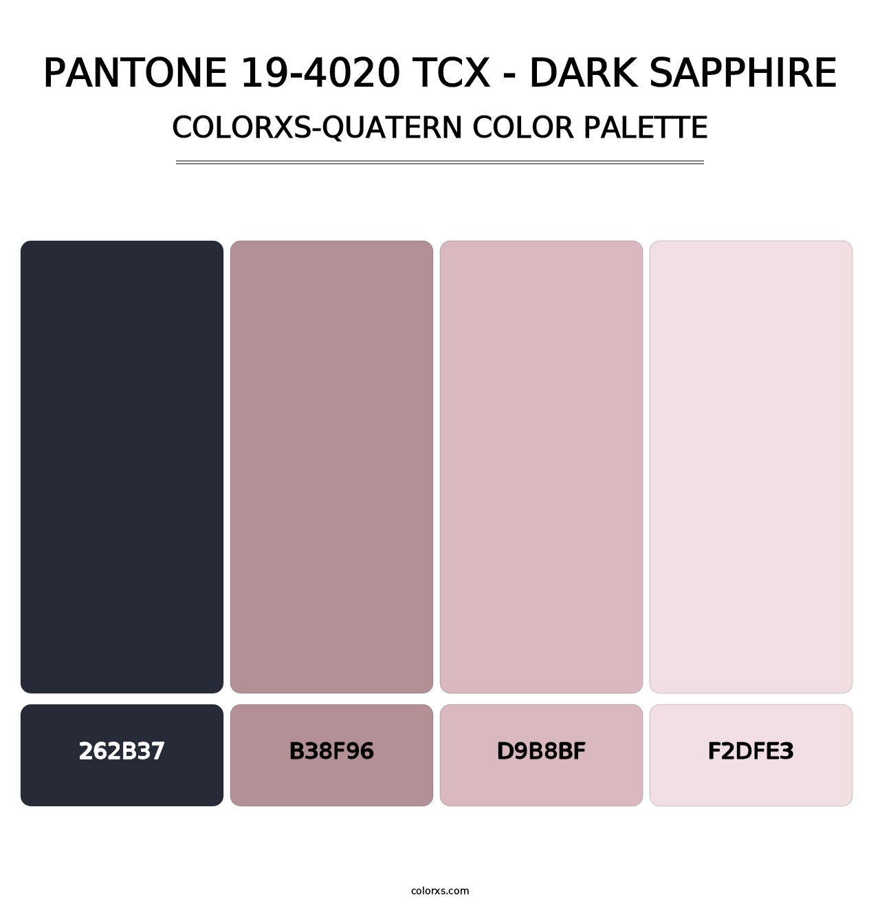 PANTONE 19-4020 TCX - Dark Sapphire - Colorxs Quatern Palette