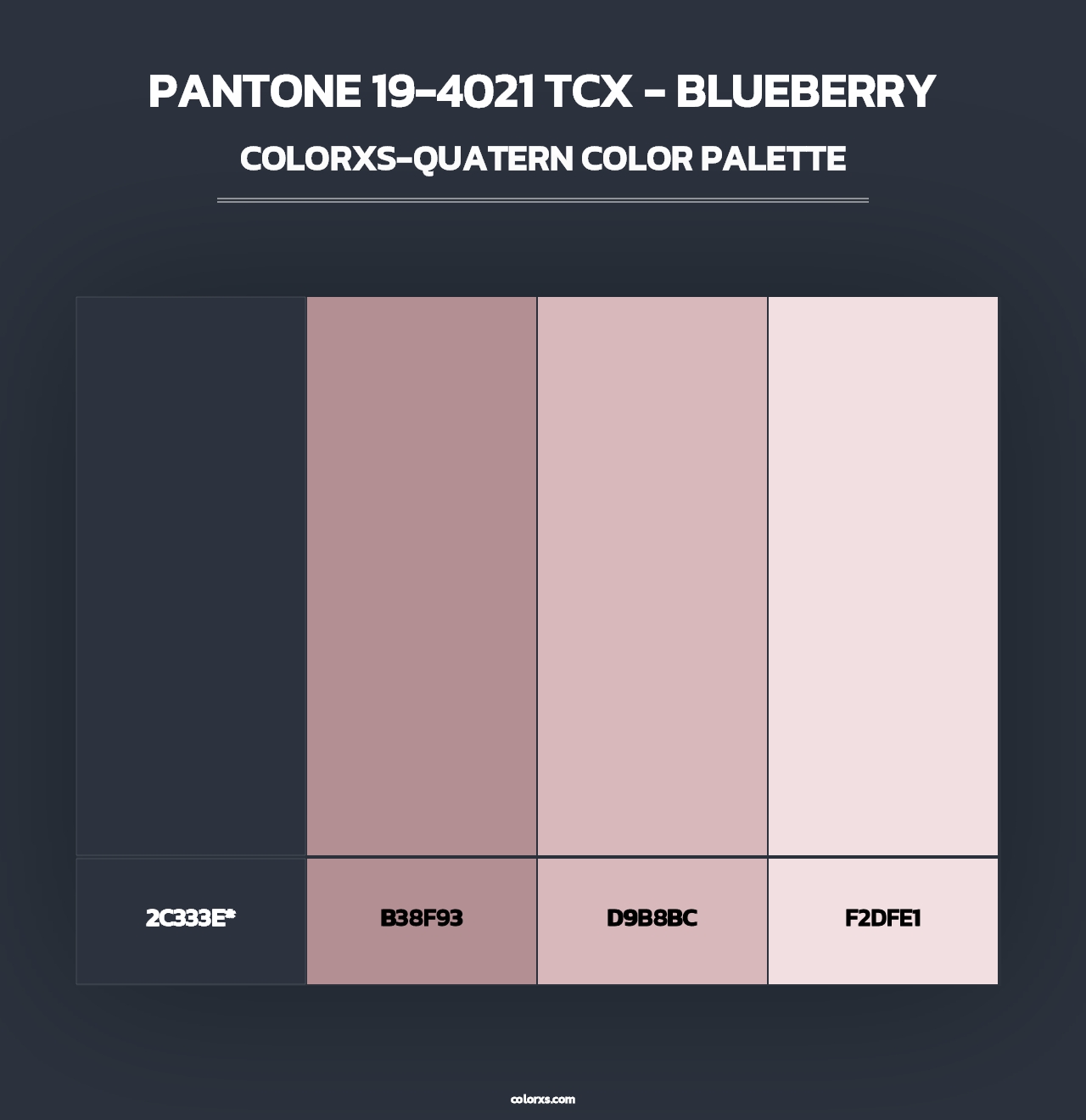 PANTONE 19-4021 TCX - Blueberry - Colorxs Quad Palette