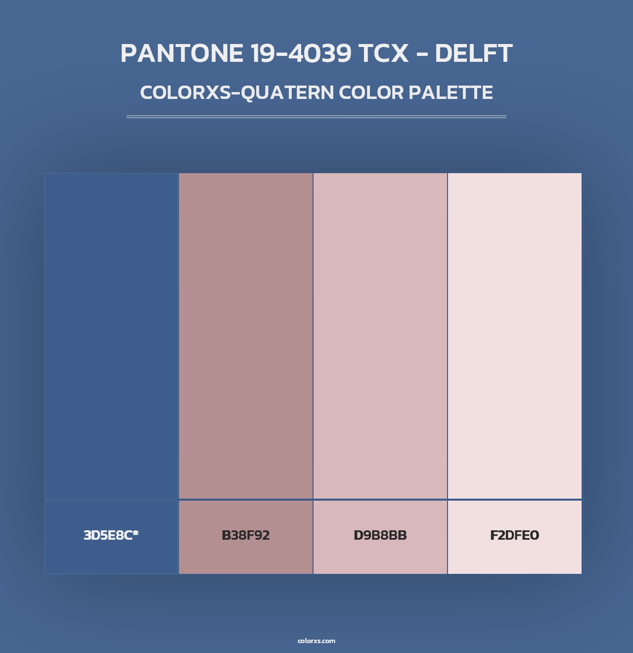 PANTONE 19-4039 TCX - Delft - Colorxs Quad Palette