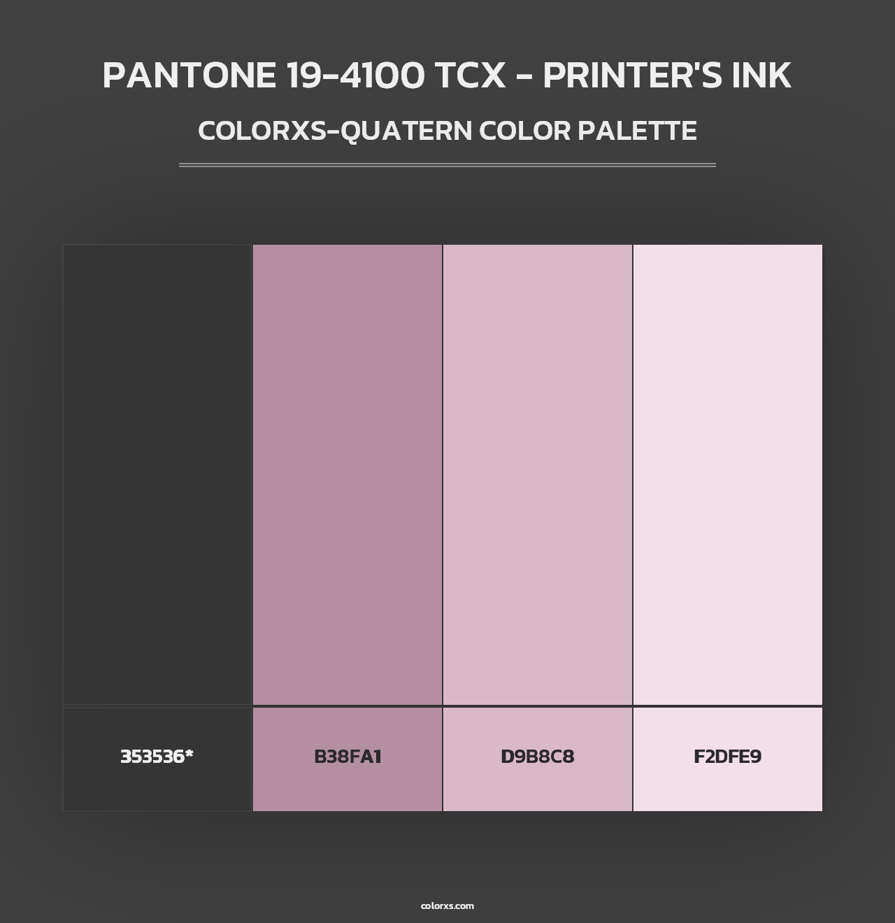 PANTONE 19-4100 TCX - Printer's Ink - Colorxs Quad Palette