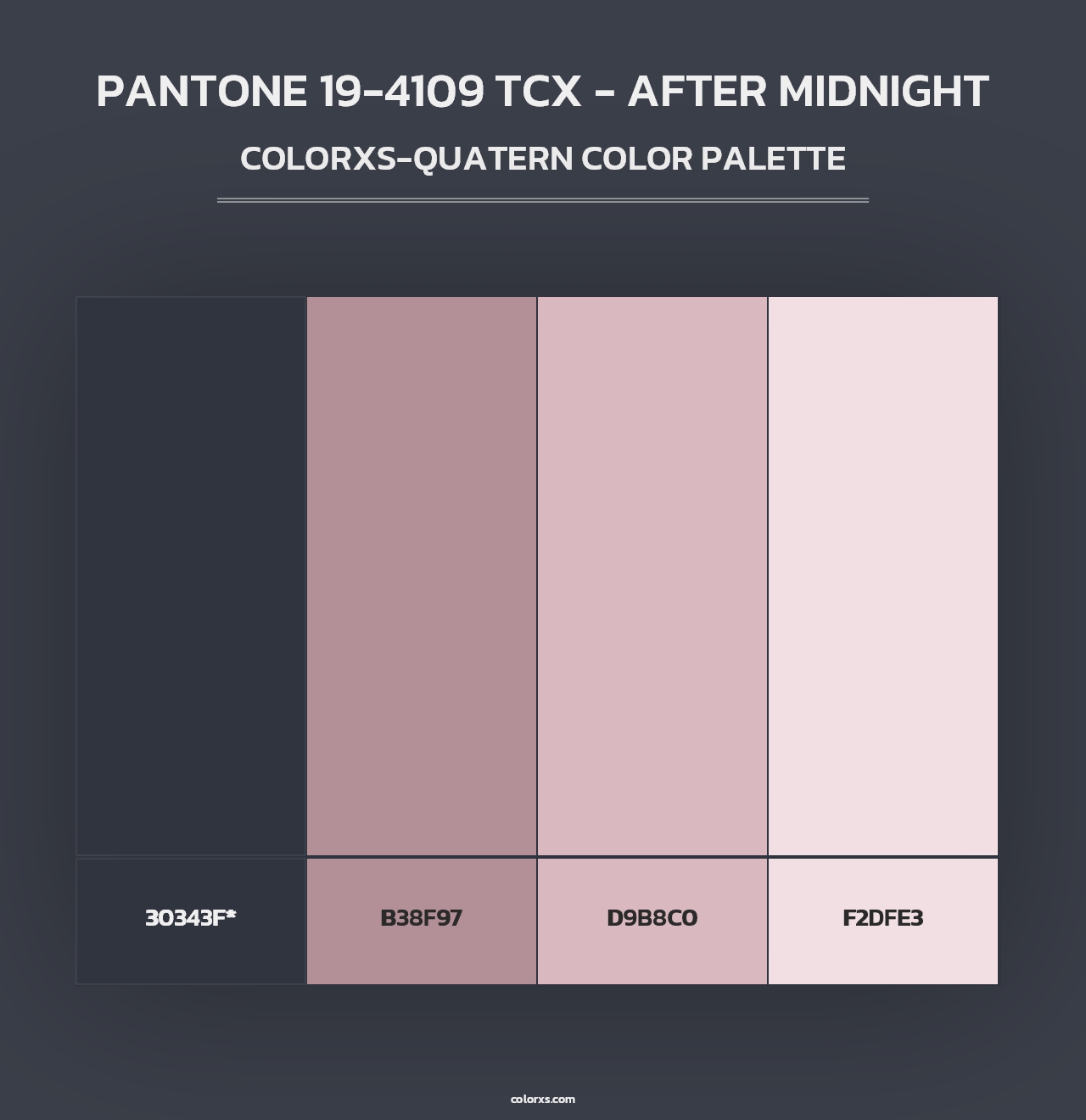 PANTONE 19-4109 TCX - After Midnight - Colorxs Quad Palette
