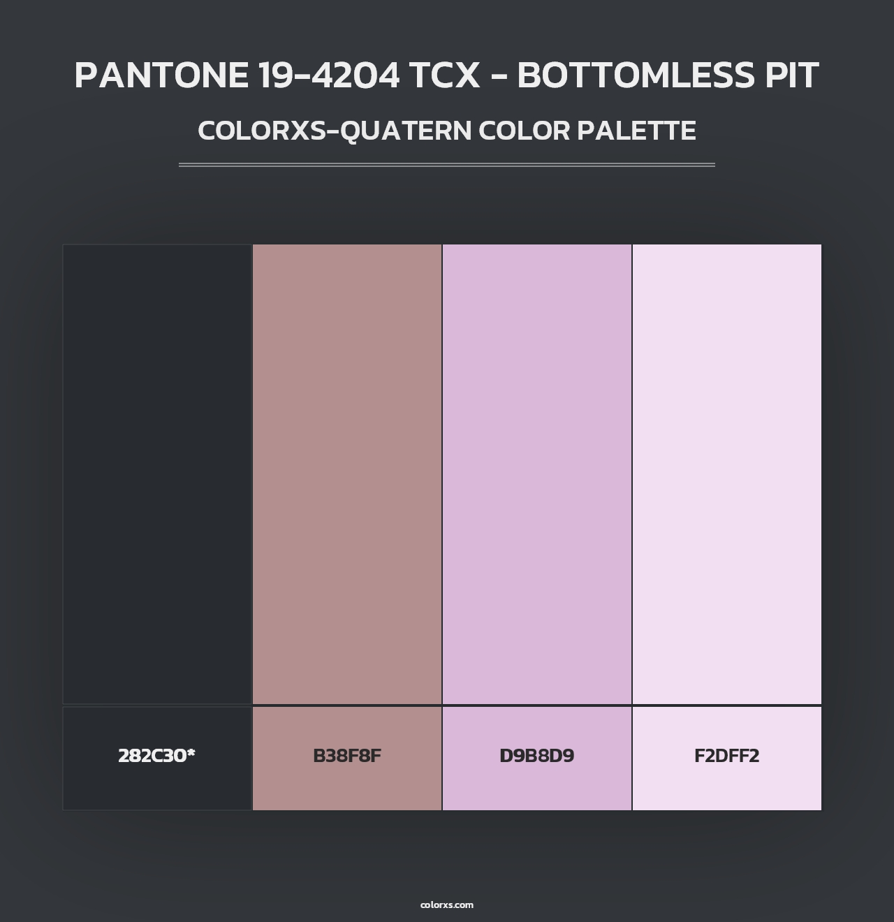 PANTONE 19-4204 TCX - Bottomless Pit - Colorxs Quad Palette