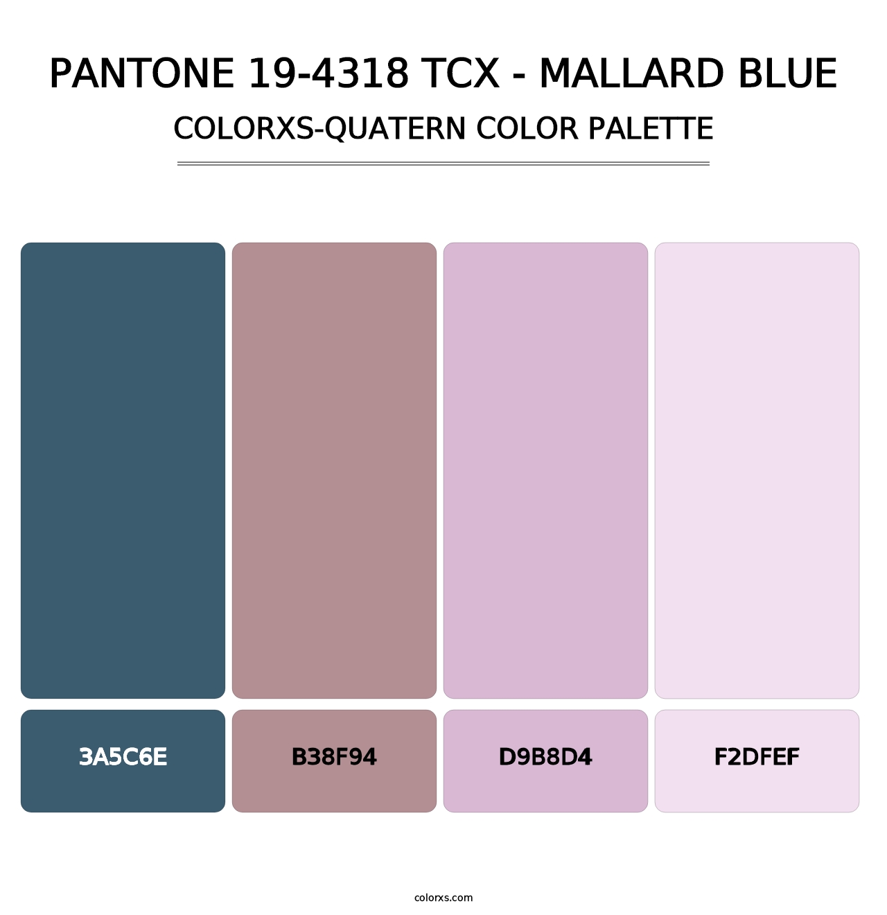 PANTONE 19-4318 TCX - Mallard Blue - Colorxs Quatern Palette