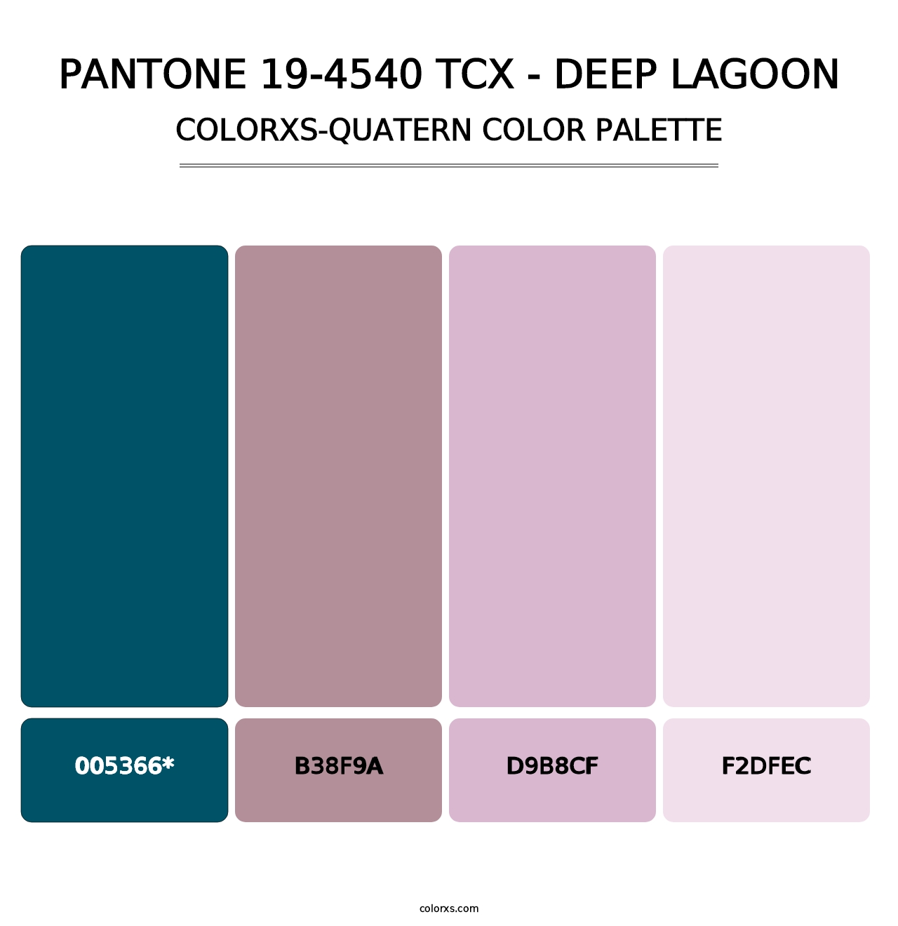 PANTONE 19-4540 TCX - Deep Lagoon - Colorxs Quatern Palette