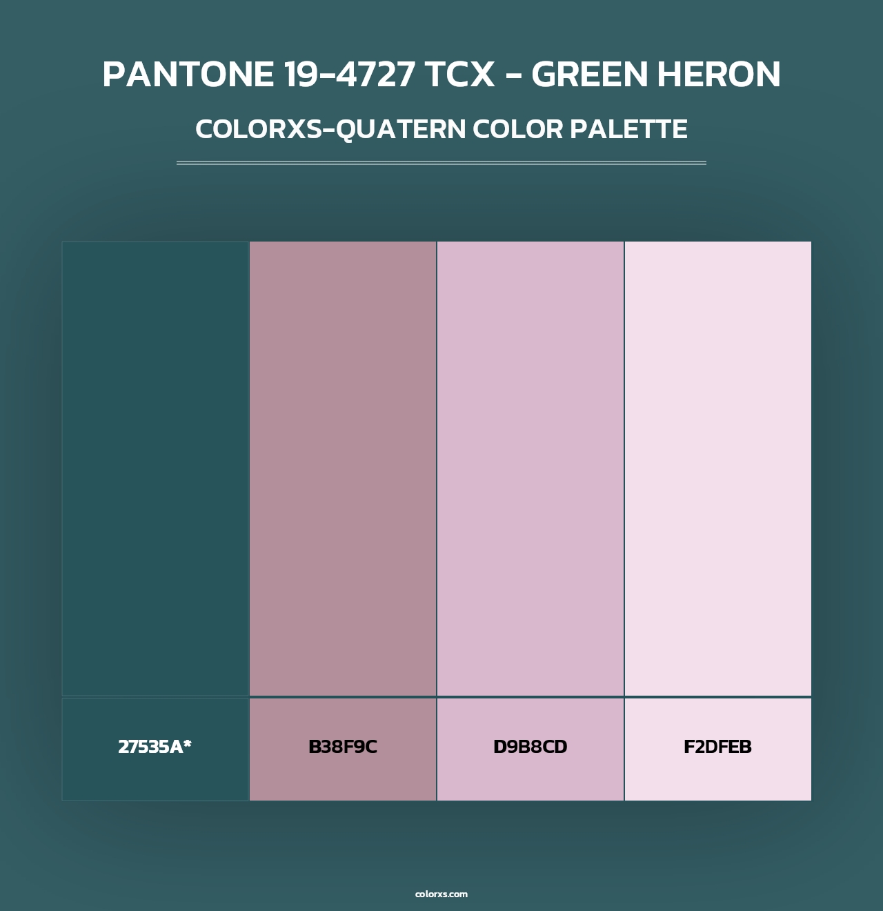 PANTONE 19-4727 TCX - Green Heron - Colorxs Quad Palette