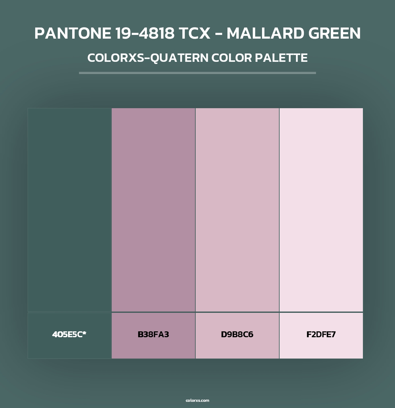 PANTONE 19-4818 TCX - Mallard Green - Colorxs Quad Palette