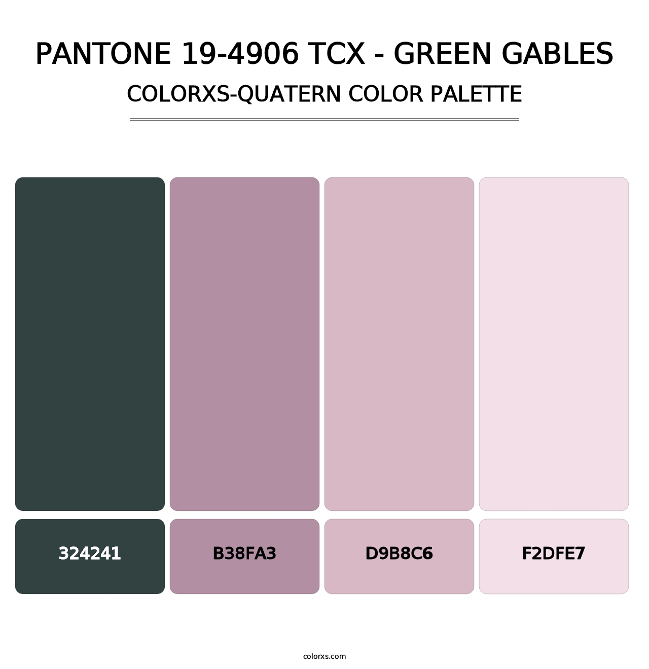 PANTONE 19-4906 TCX - Green Gables - Colorxs Quatern Palette