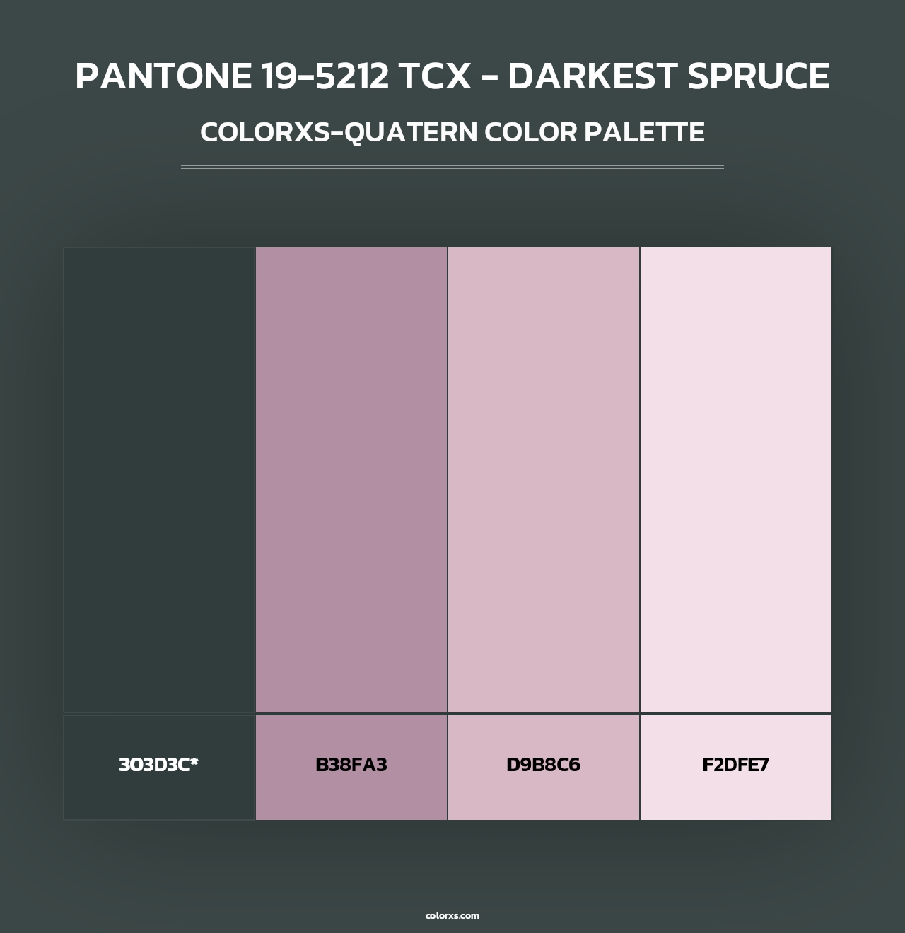 PANTONE 19-5212 TCX - Darkest Spruce - Colorxs Quad Palette