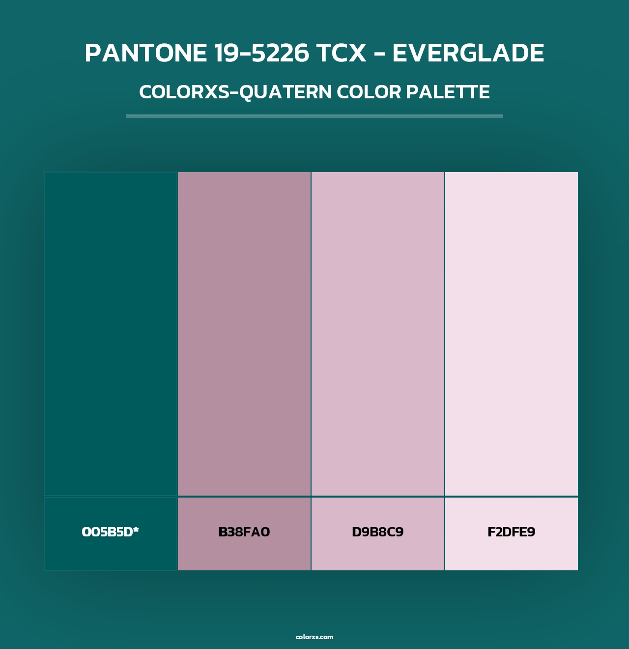 PANTONE 19-5226 TCX - Everglade - Colorxs Quad Palette