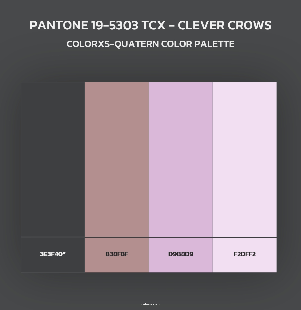 PANTONE 19-5303 TCX - Clever Crows - Colorxs Quad Palette