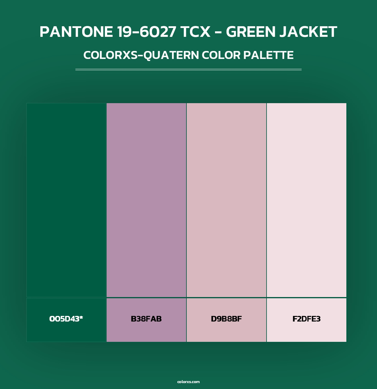 PANTONE 19-6027 TCX - Green Jacket - Colorxs Quad Palette