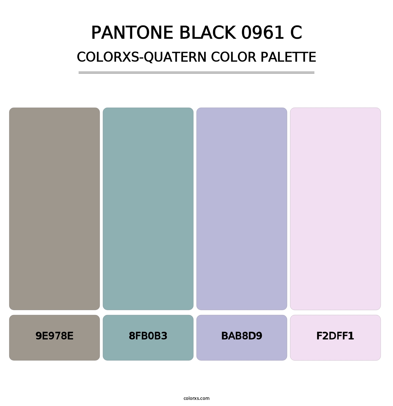PANTONE Black 0961 C - Colorxs Quatern Palette