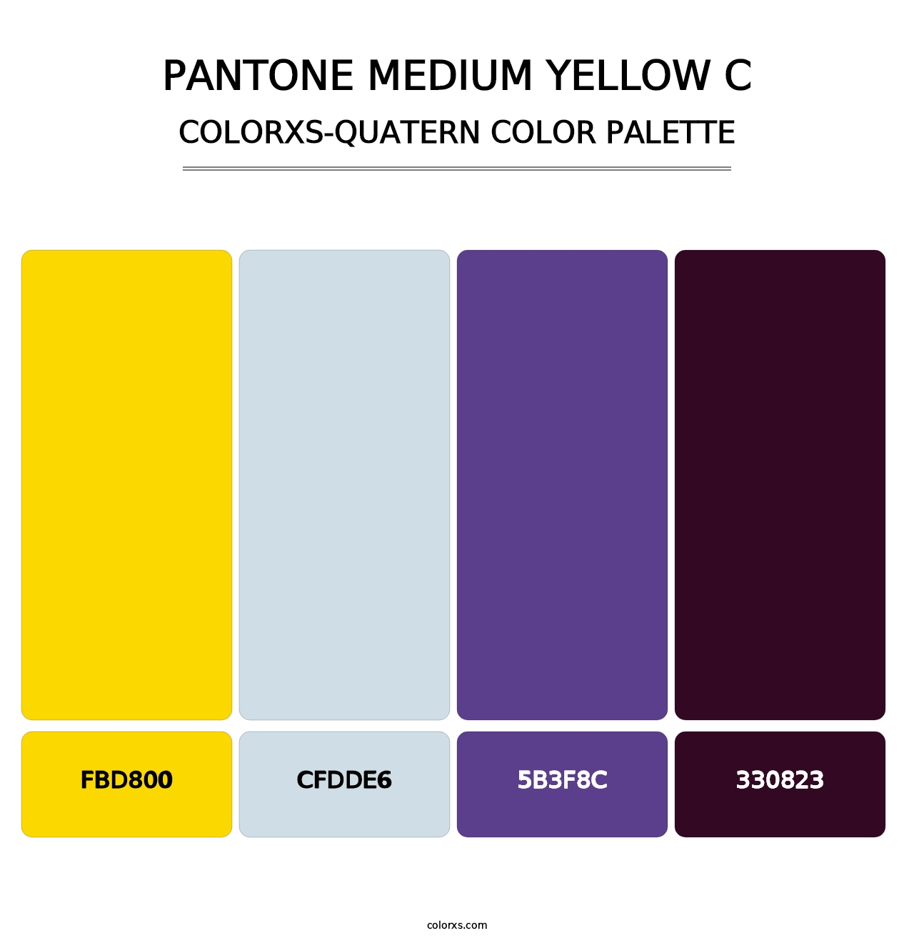 PANTONE Medium Yellow C - Colorxs Quatern Palette