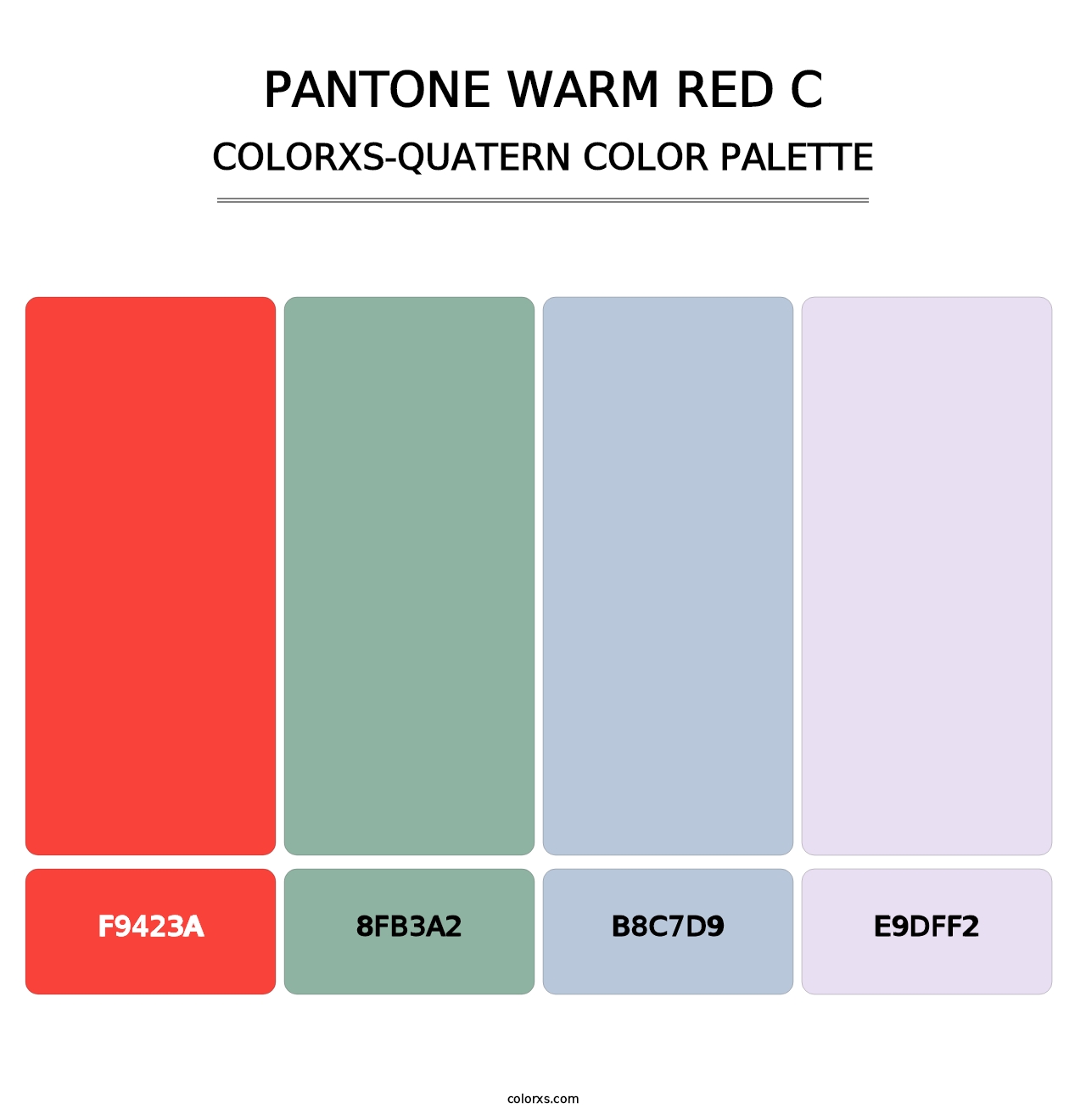 PANTONE Warm Red C - Colorxs Quatern Palette