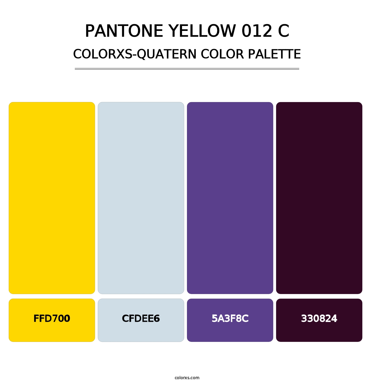 PANTONE Yellow 012 C - Colorxs Quatern Palette