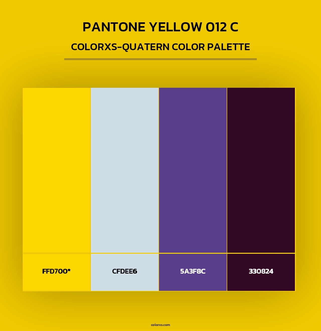 PANTONE Yellow 012 C - Colorxs Quad Palette