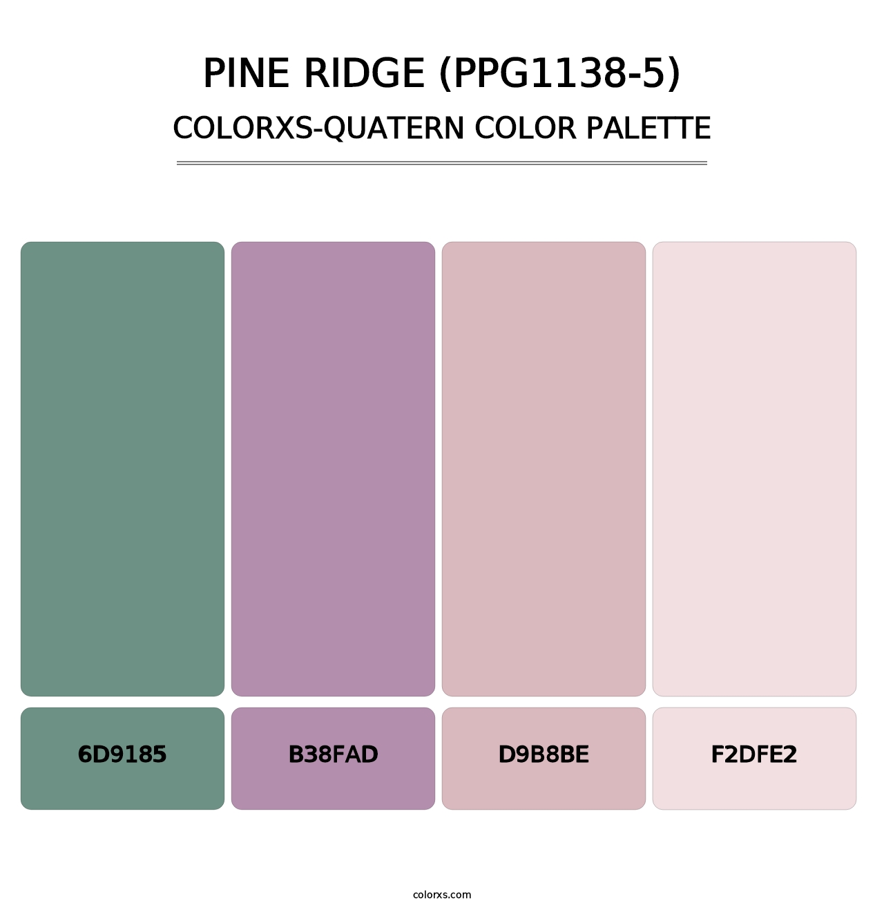 Pine Ridge (PPG1138-5) - Colorxs Quatern Palette