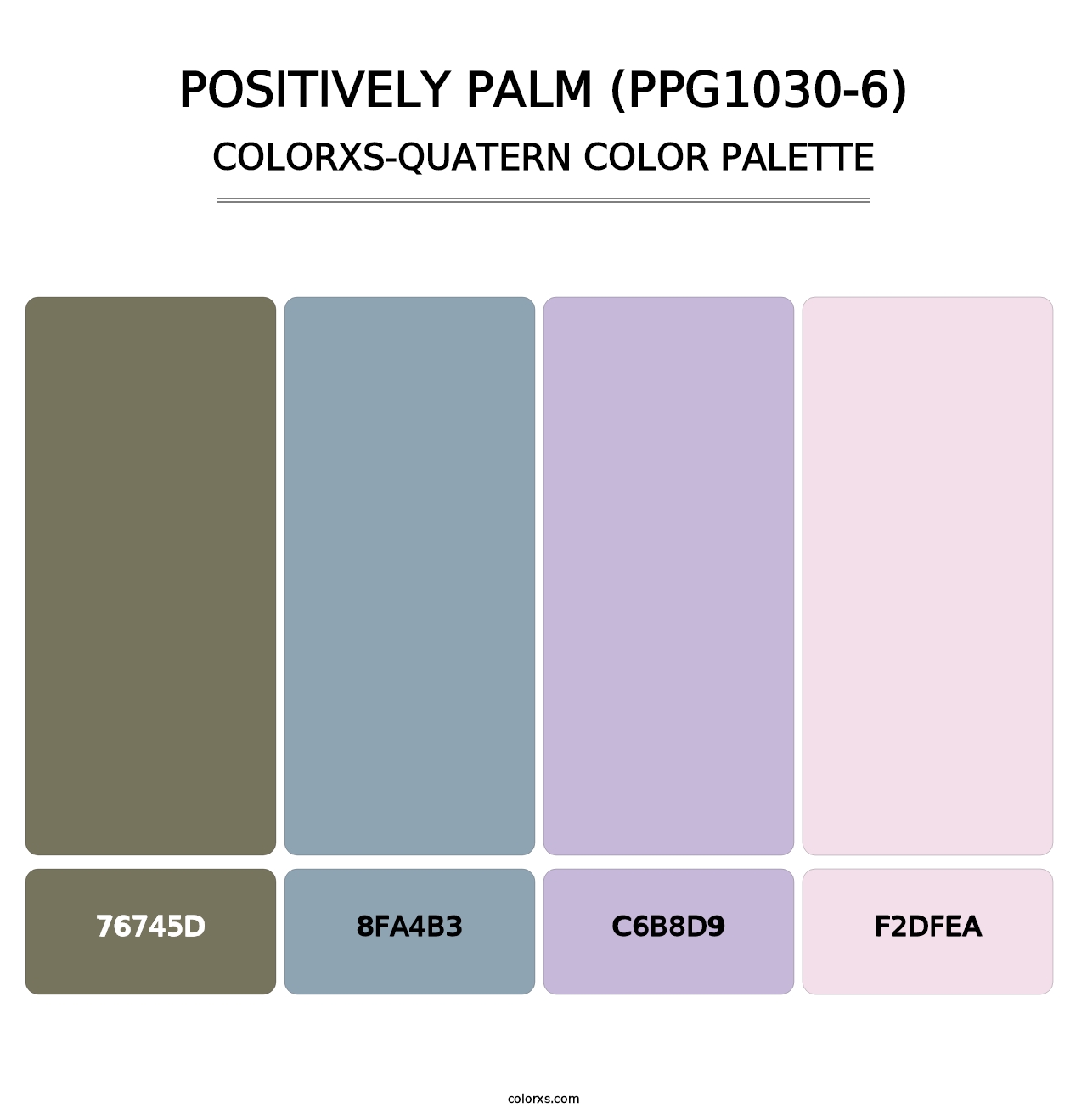 Positively Palm (PPG1030-6) - Colorxs Quatern Palette
