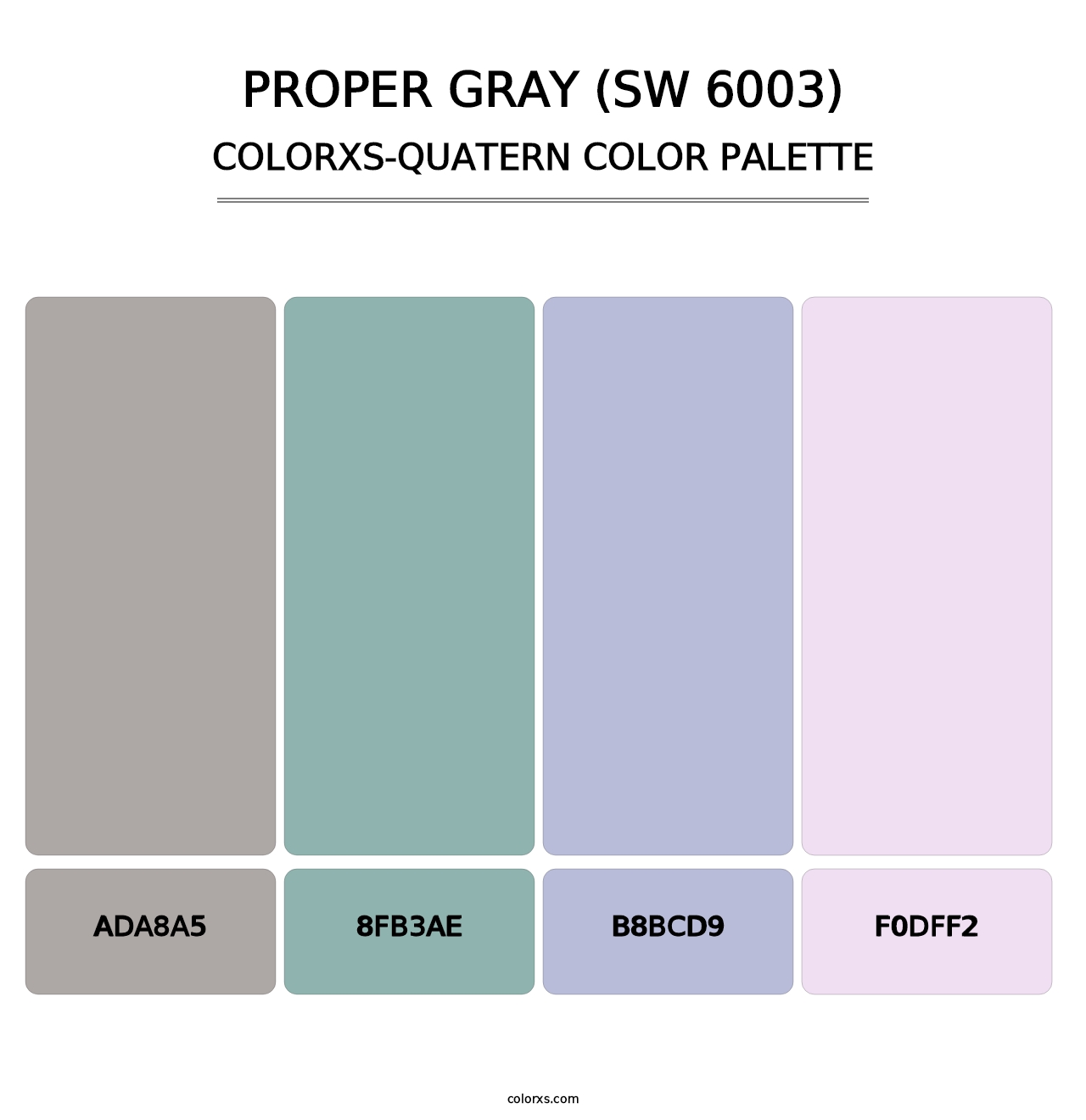 Proper Gray (SW 6003) - Colorxs Quatern Palette