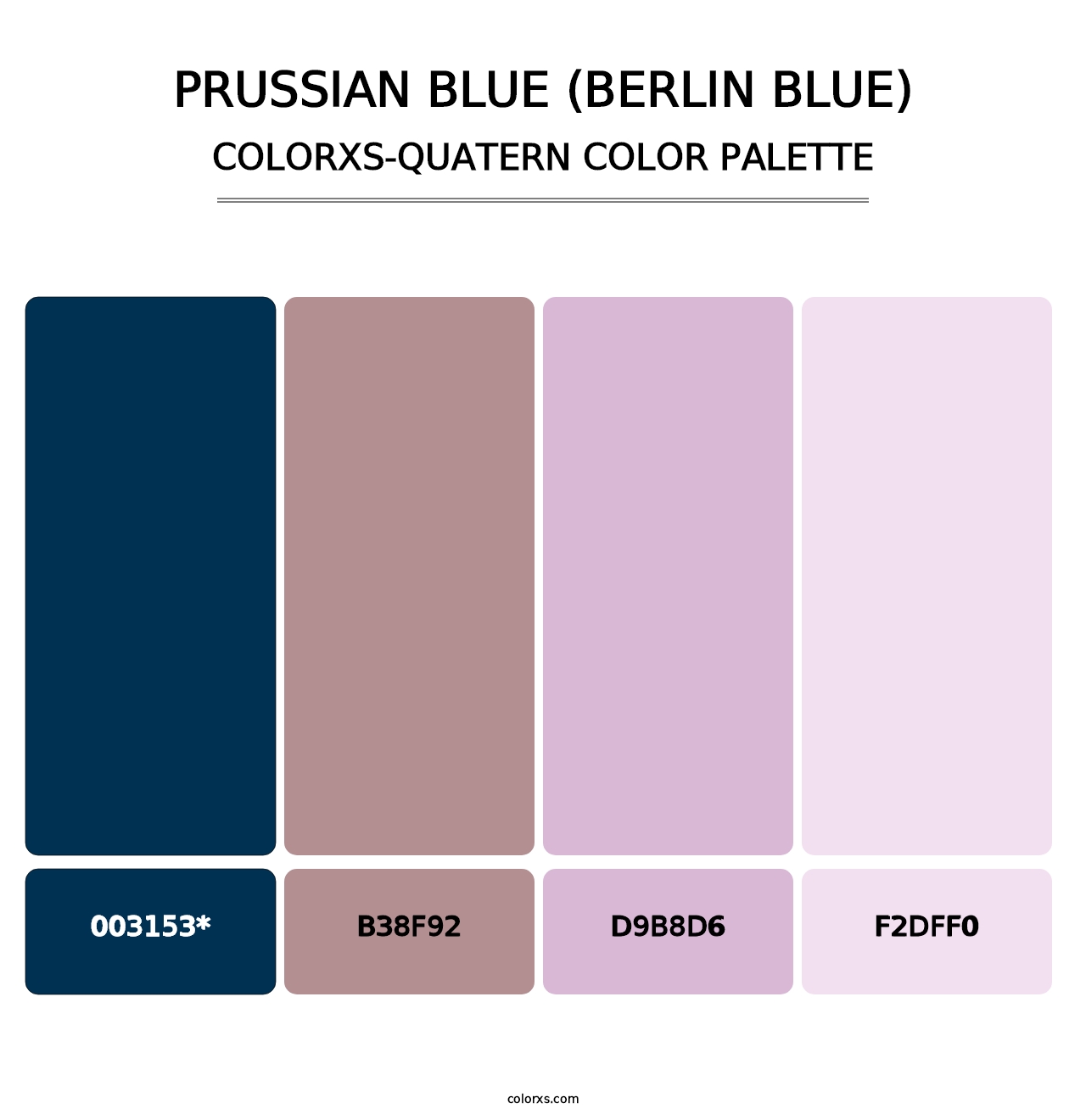 Prussian Blue (Berlin Blue) - Colorxs Quatern Palette