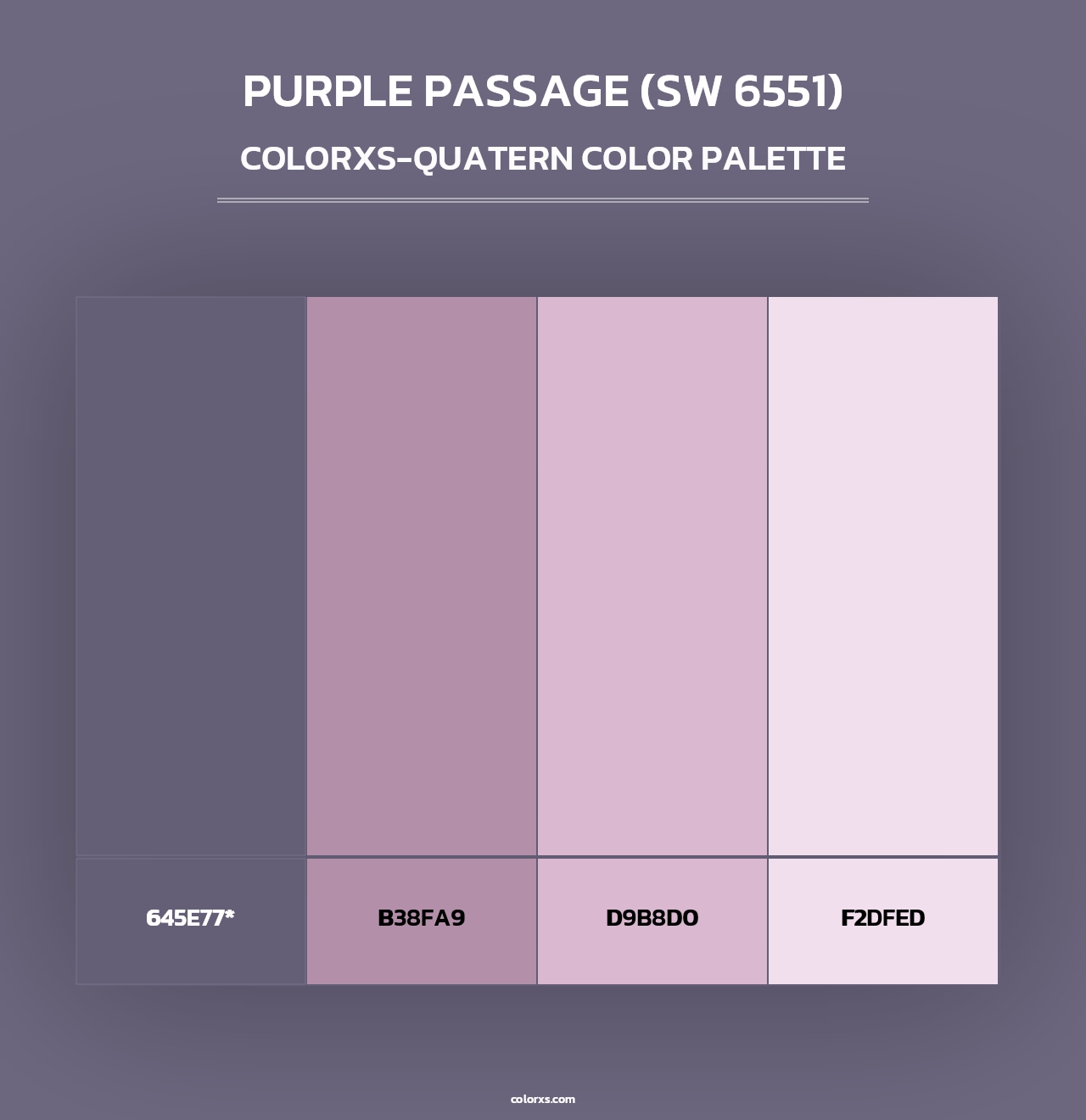 Purple Passage (SW 6551) - Colorxs Quad Palette