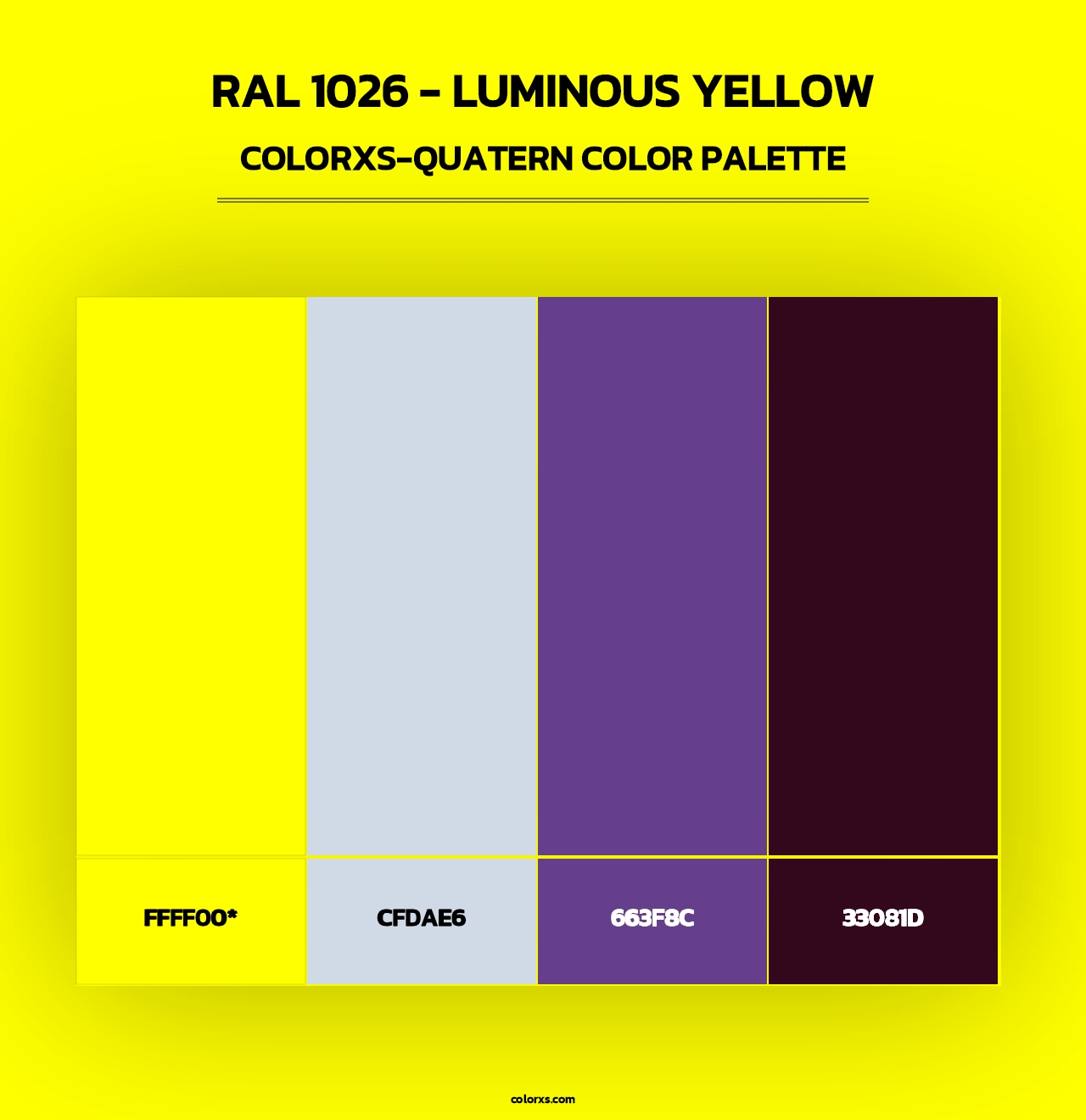 RAL 1026 - Luminous Yellow - Colorxs Quad Palette