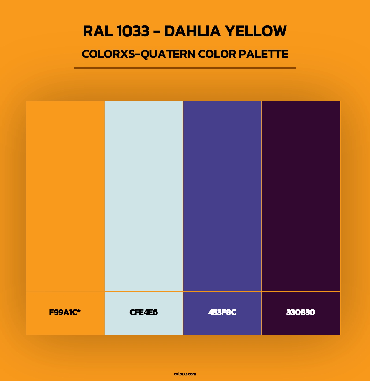 RAL 1033 - Dahlia Yellow - Colorxs Quad Palette