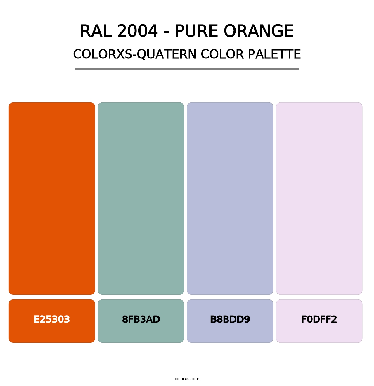 RAL 2004 - Pure Orange - Colorxs Quatern Palette