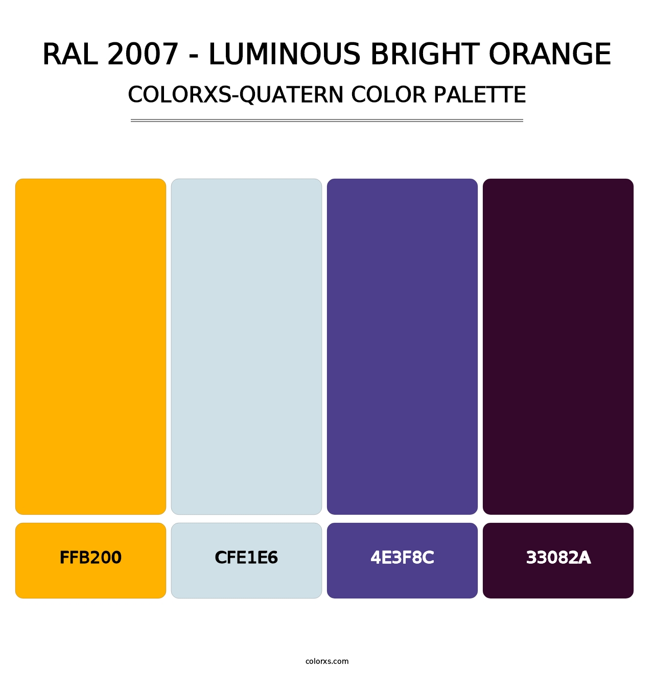 RAL 2007 - Luminous Bright Orange - Colorxs Quatern Palette