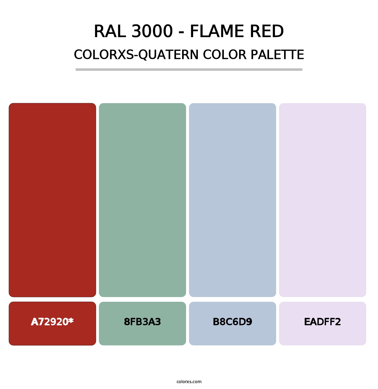 RAL 3000 - Flame Red - Colorxs Quatern Palette