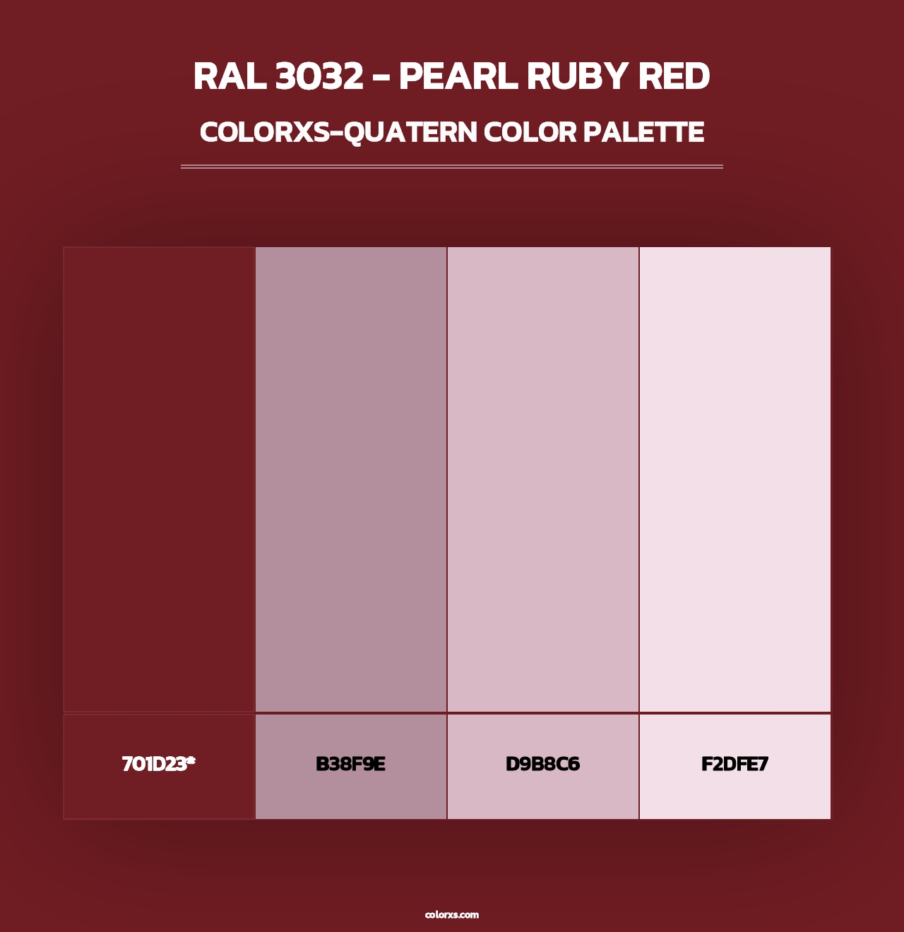 RAL 3032 - Pearl Ruby Red - Colorxs Quad Palette