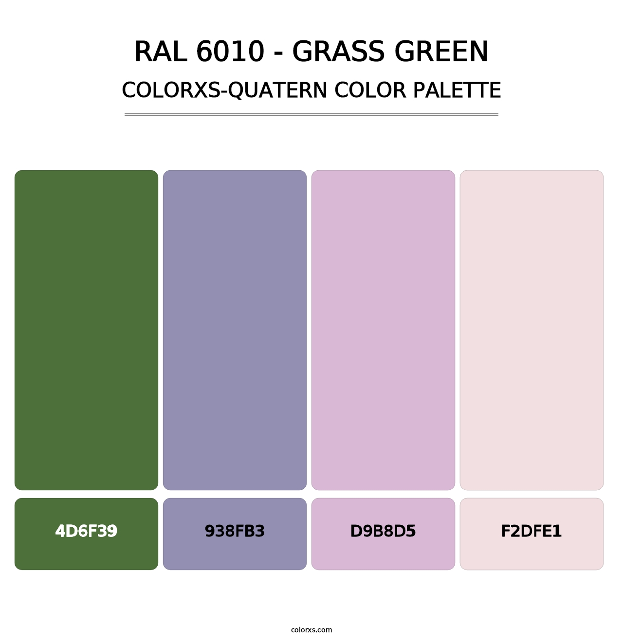 RAL 6010 - Grass Green - Colorxs Quatern Palette