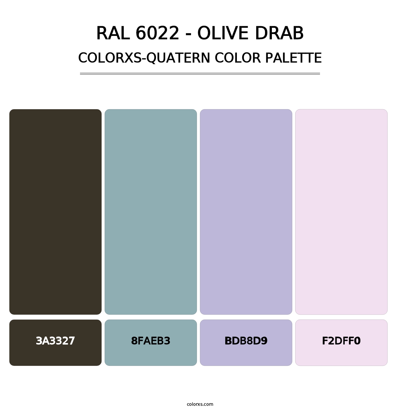 RAL 6022 - Olive Drab - Colorxs Quatern Palette