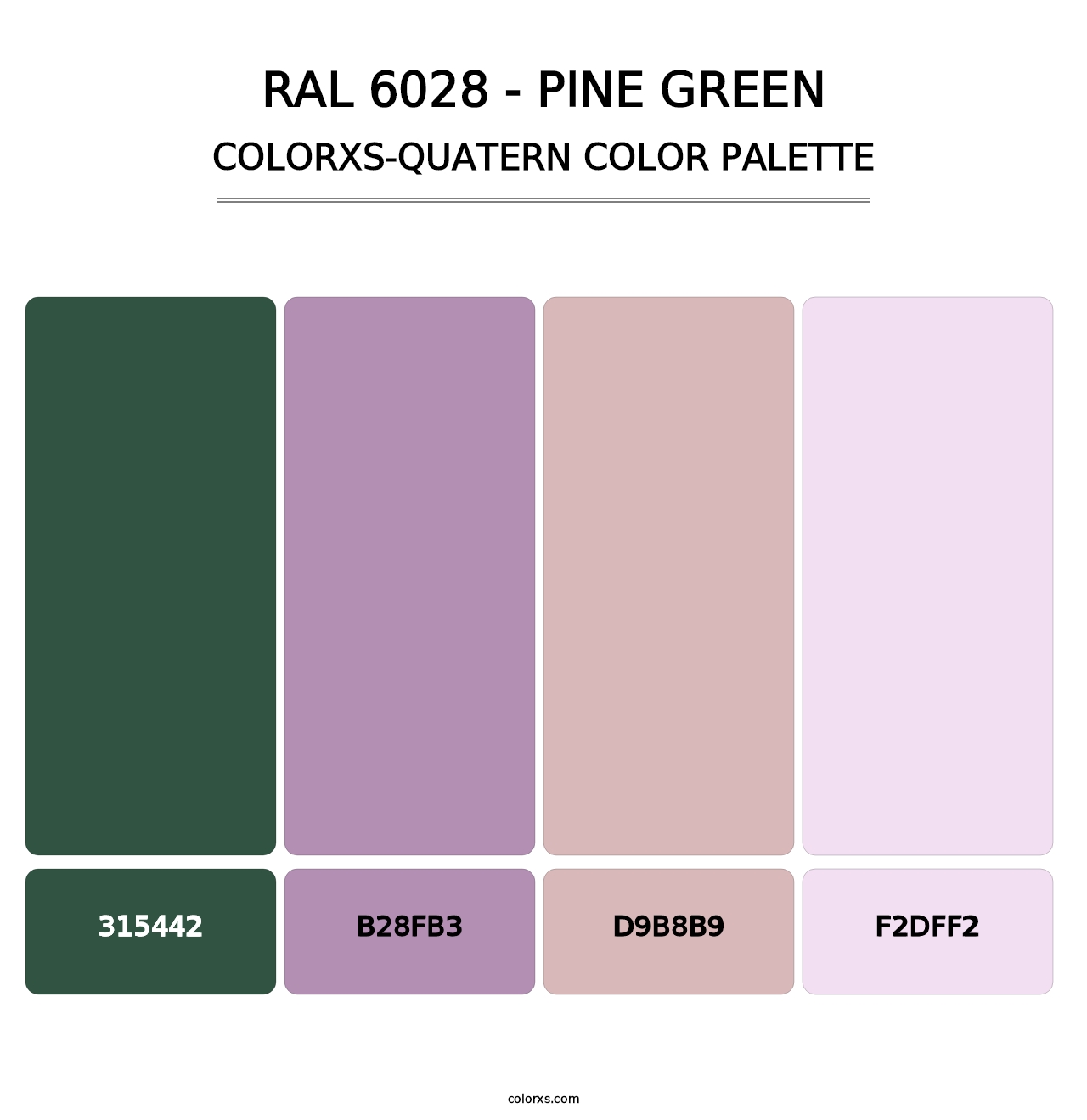 RAL 6028 - Pine Green - Colorxs Quatern Palette