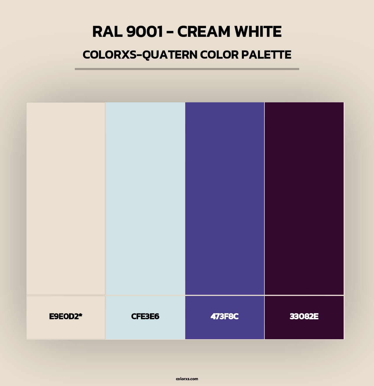 RAL 9001 - Cream White - Colorxs Quad Palette
